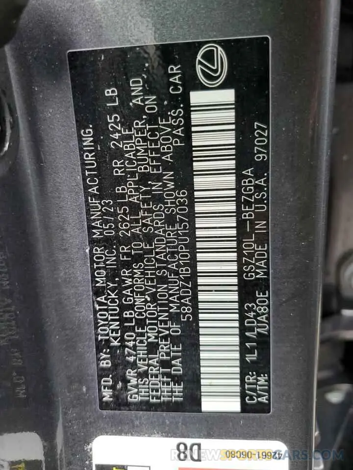 13 Photograph of a damaged car 58ADZ1B10PU157036 LEXUS ES350 2023
