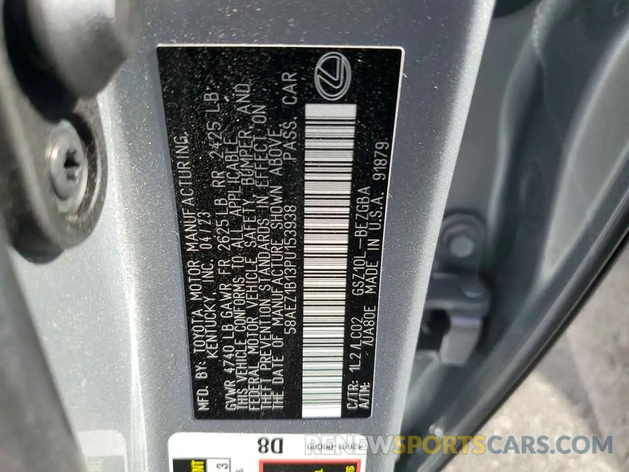 13 Photograph of a damaged car 58AEZ1B13PU153938 LEXUS ES350 2023