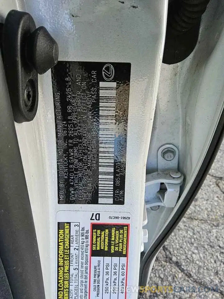 13 Photograph of a damaged car 58ACZ1B10RU183943 LEXUS ES350 2024