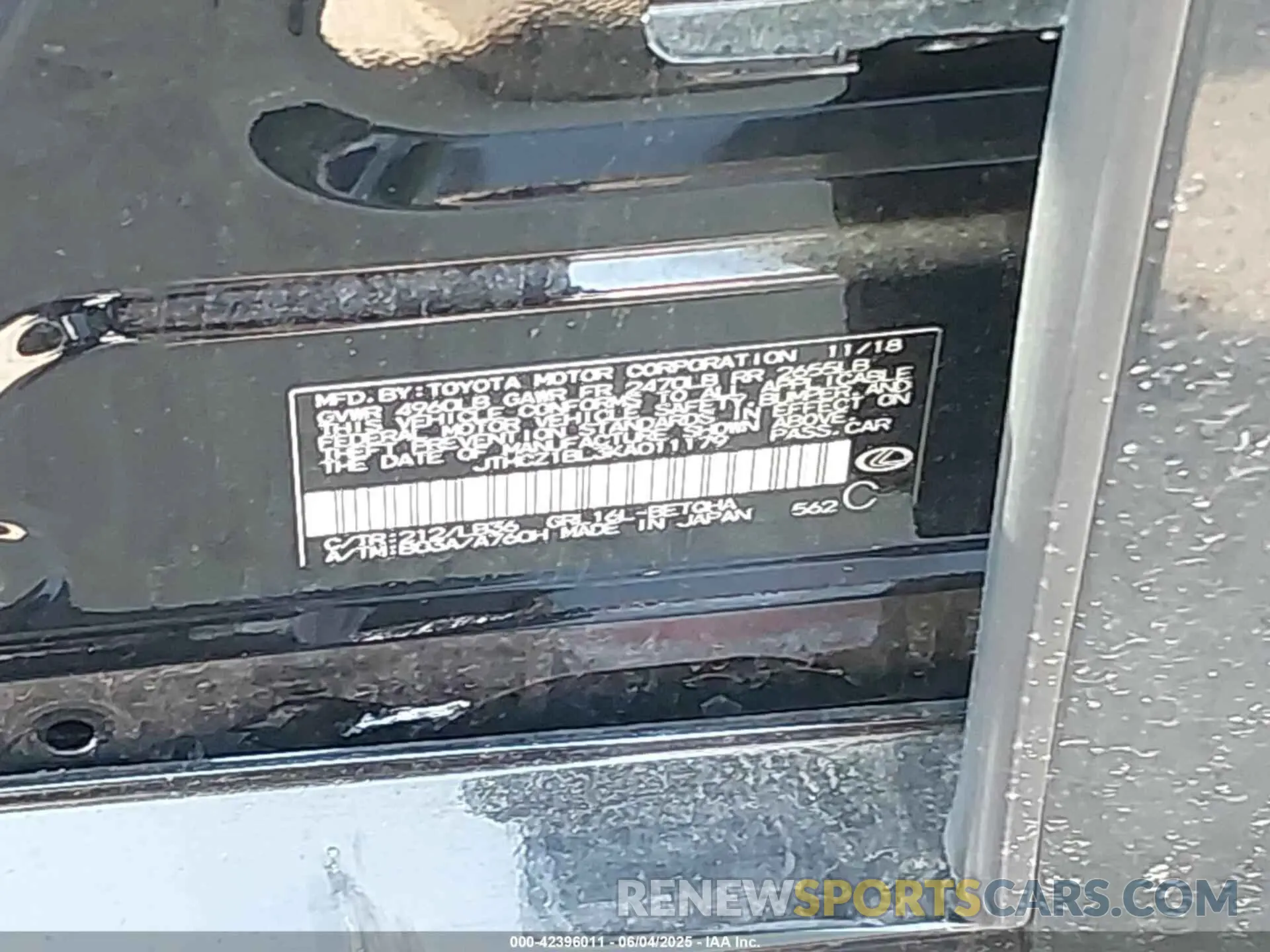 9 Photograph of a damaged car JTHCZ1BL3KA011179 LEXUS GS 350 2019