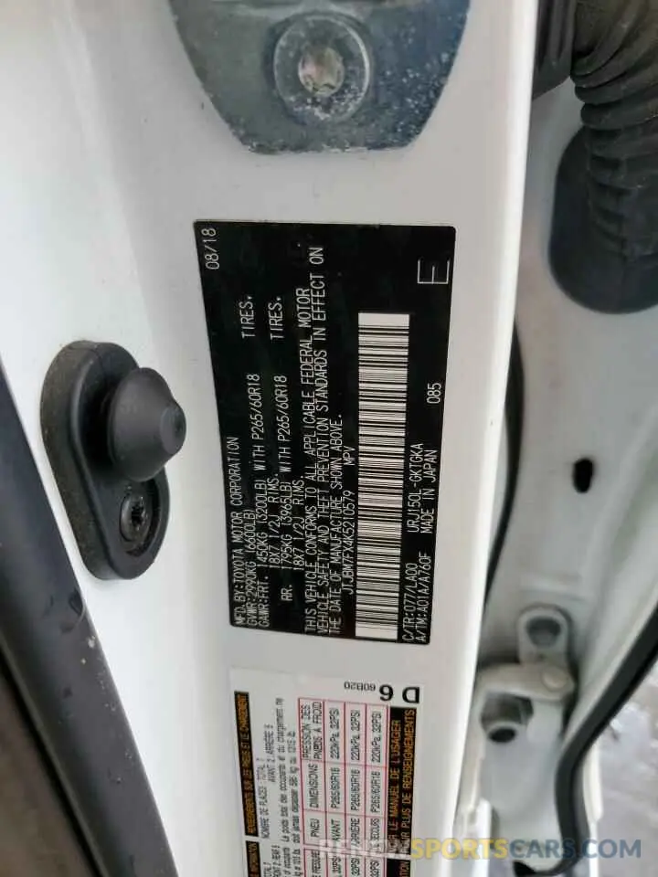 13 Photograph of a damaged car JTJBM7FX4K5210579 LEXUS GX 2019