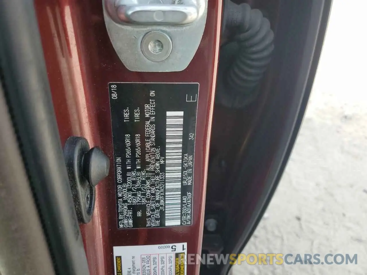 13 Photograph of a damaged car JTJBM7FX7K5211323 LEXUS GX 2019
