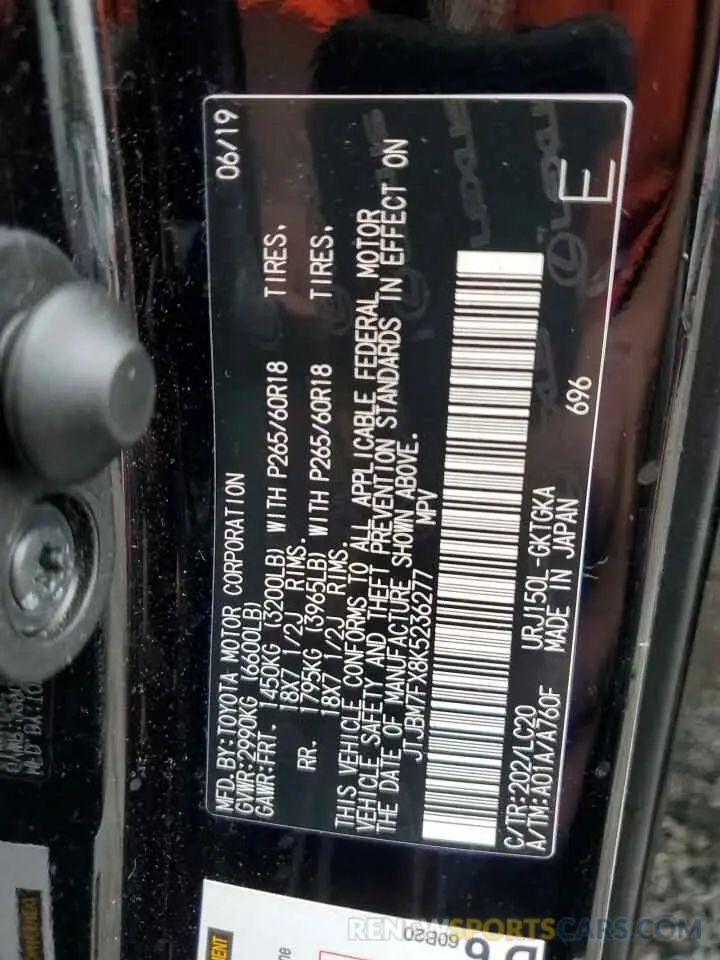 14 Photograph of a damaged car JTJBM7FX8K5236277 LEXUS GX 2019