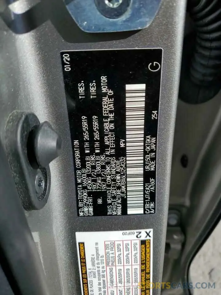 13 Photograph of a damaged car JTJAM7BX6L5254232 LEXUS GX 2020
