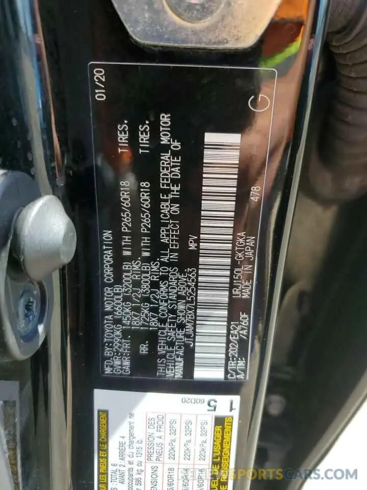 13 Photograph of a damaged car JTJAM7BX7L5254563 LEXUS GX 2020