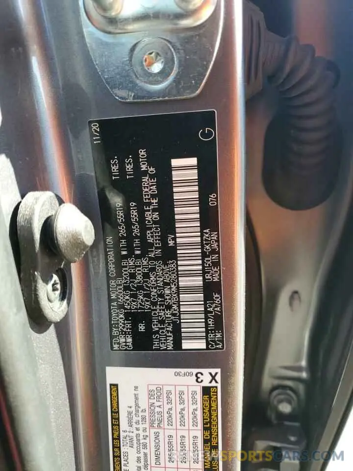 14 Photograph of a damaged car JTJGM7BX9M5280383 LEXUS GX 2021