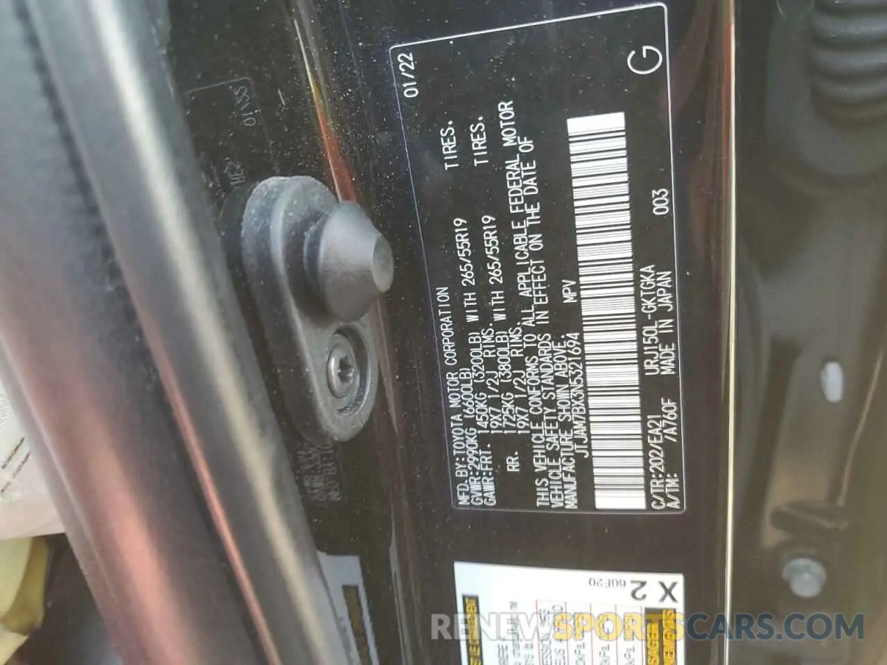 12 Photograph of a damaged car JTJAM7BX3N5321694 LEXUS GX 2022