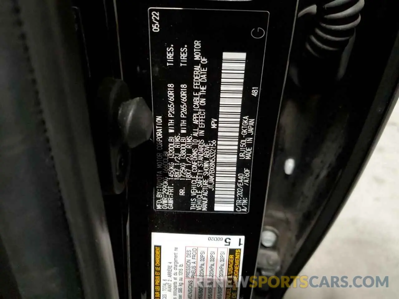 14 Photograph of a damaged car JTJAM7BX8N5332156 LEXUS GX 2022