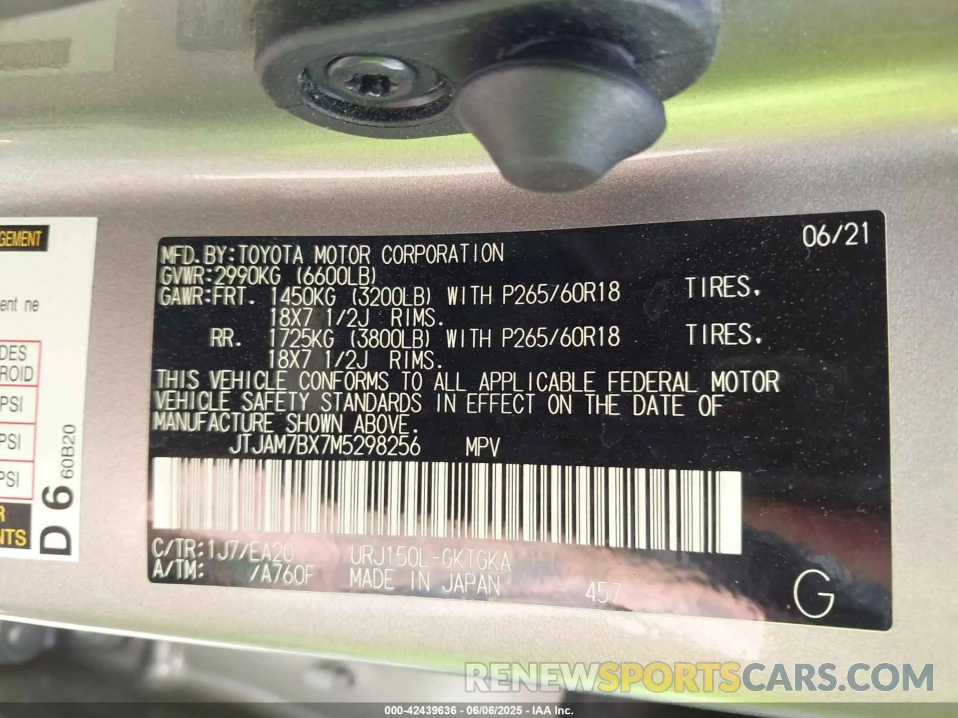 9 Photograph of a damaged car JTJAM7BX7M5298256 LEXUS GX 460 2021