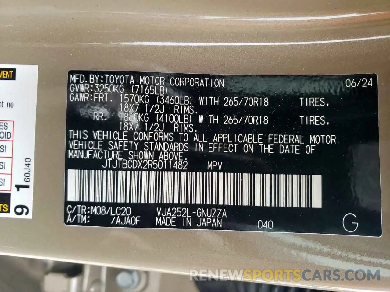 13 Photograph of a damaged car JTJTBCDX2R5011482 LEXUS GX 550 PRE 2024