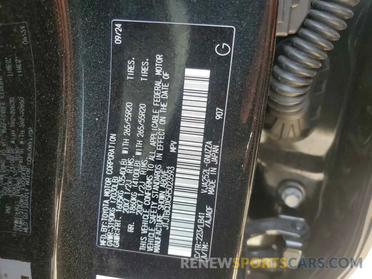 14 Photograph of a damaged car JTJTBCDX5R5023593 LEXUS GX 550 PRE 2024