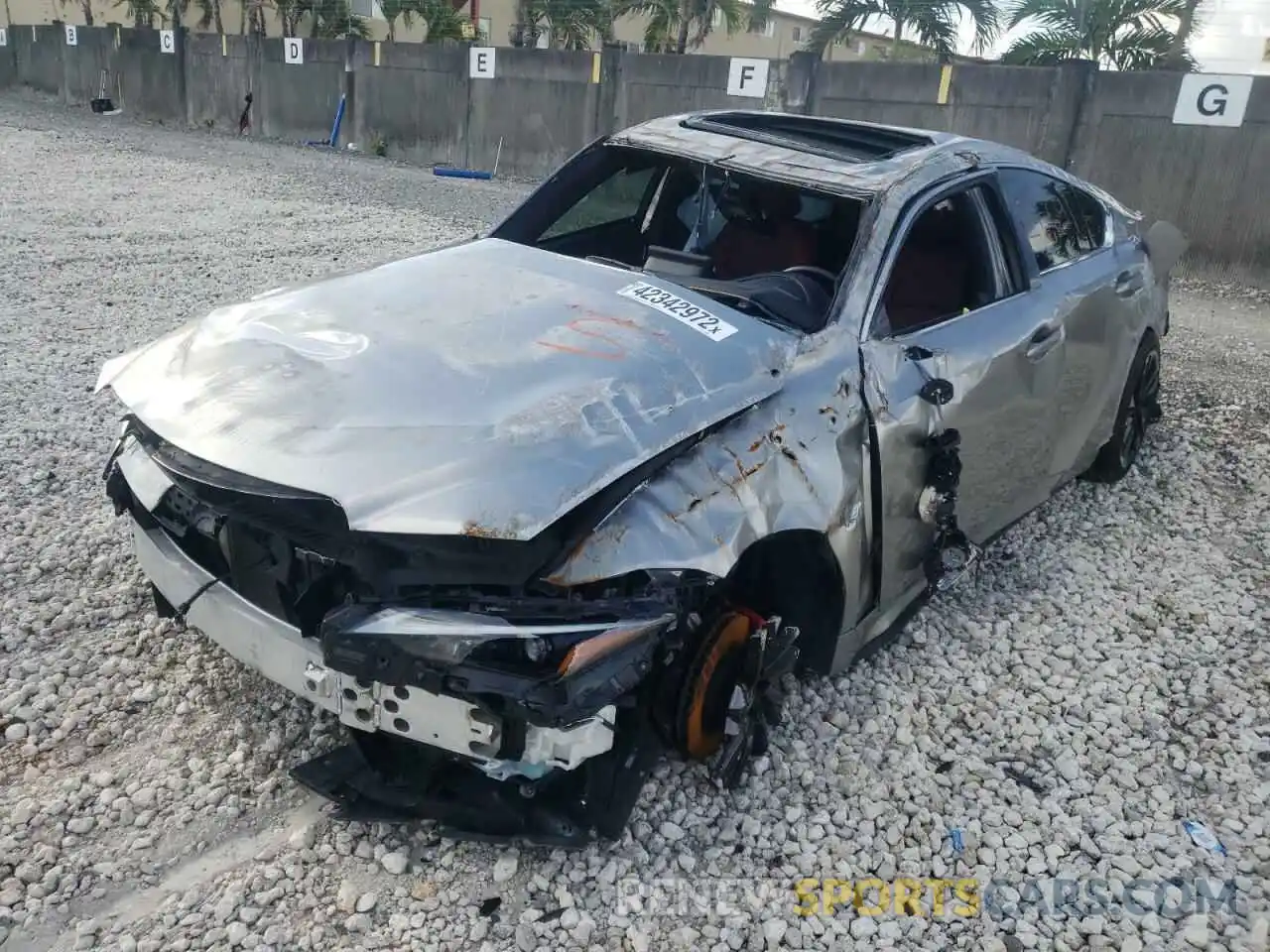 2 Photograph of a damaged car JTHCA1D27M5113446 LEXUS IS 2021