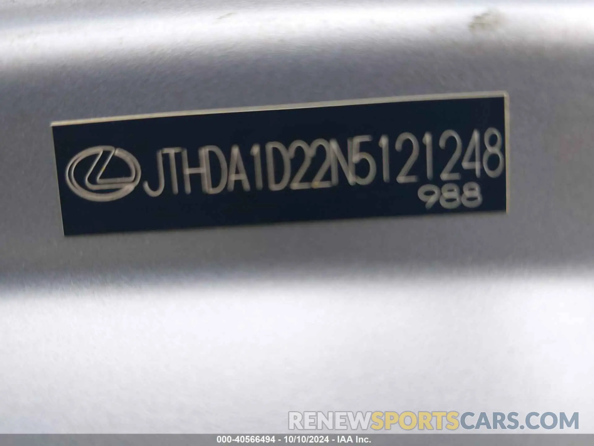 9 Photograph of a damaged car JTHDA1D22N5121248 LEXUS IS 2022