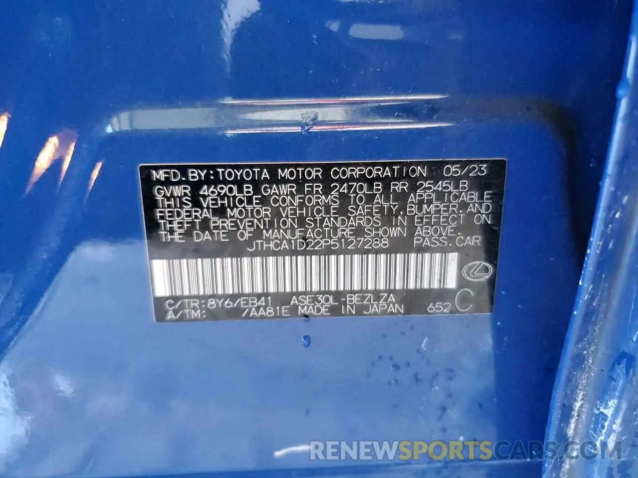 14 Photograph of a damaged car JTHCA1D22P5127288 LEXUS IS 2023