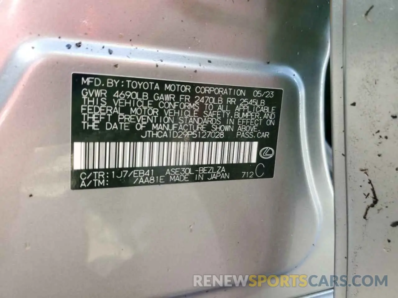13 Photograph of a damaged car JTHCA1D29P5127028 LEXUS IS 2023