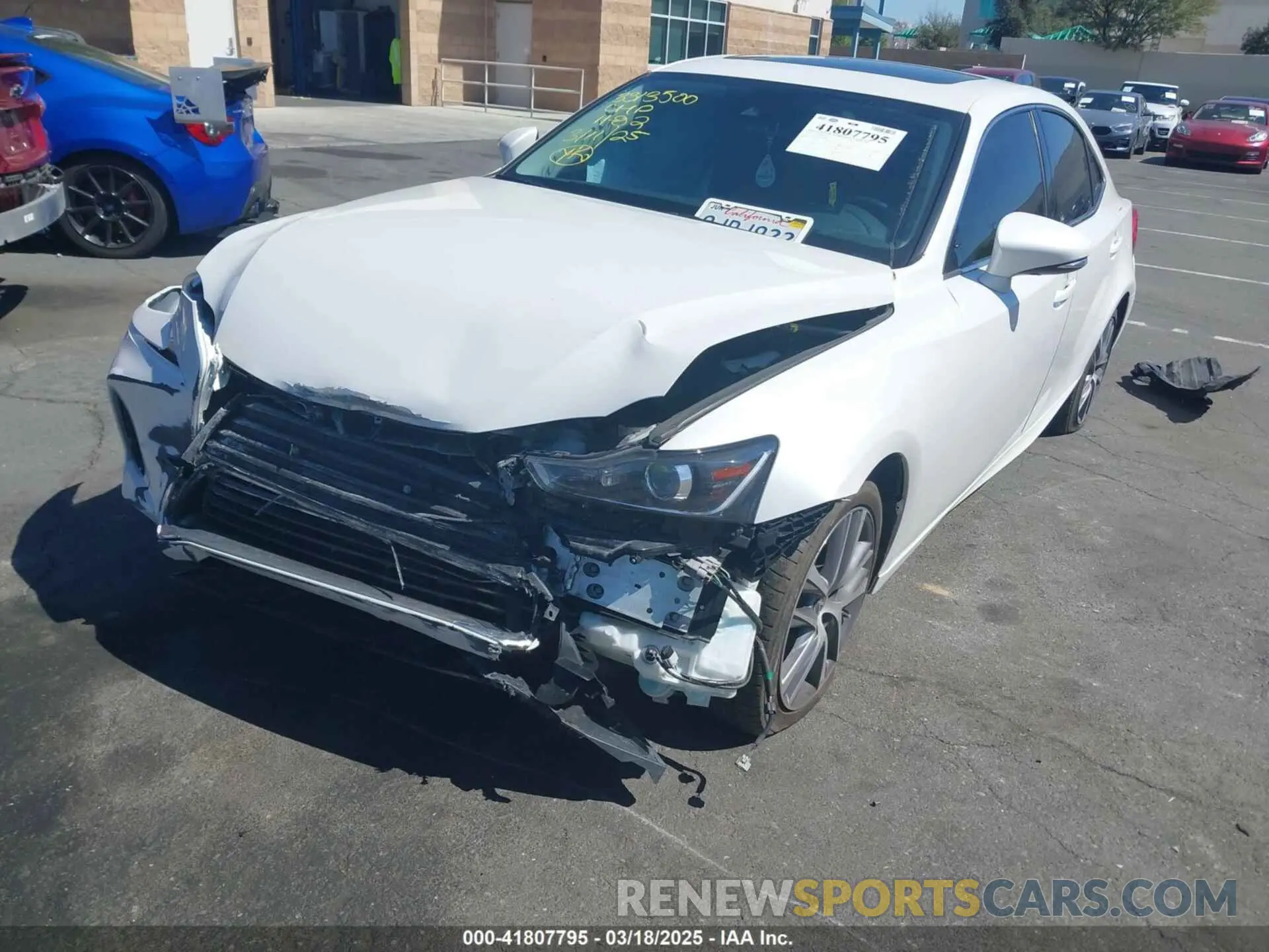 2 Photograph of a damaged car JTHBA1D29K5093953 LEXUS IS 300 2019