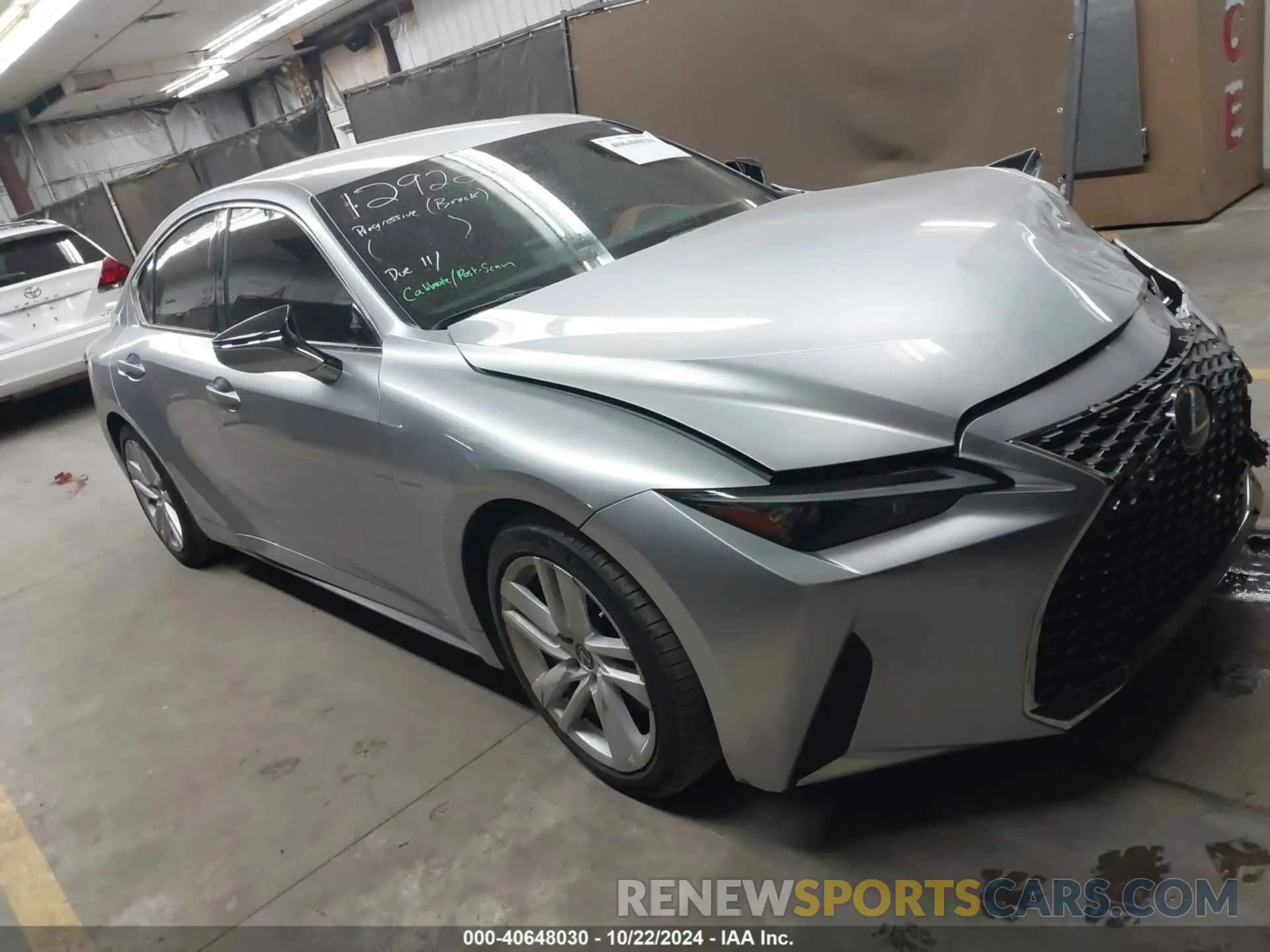 1 Photograph of a damaged car JTHAA1D27N5118428 LEXUS IS 300 2022