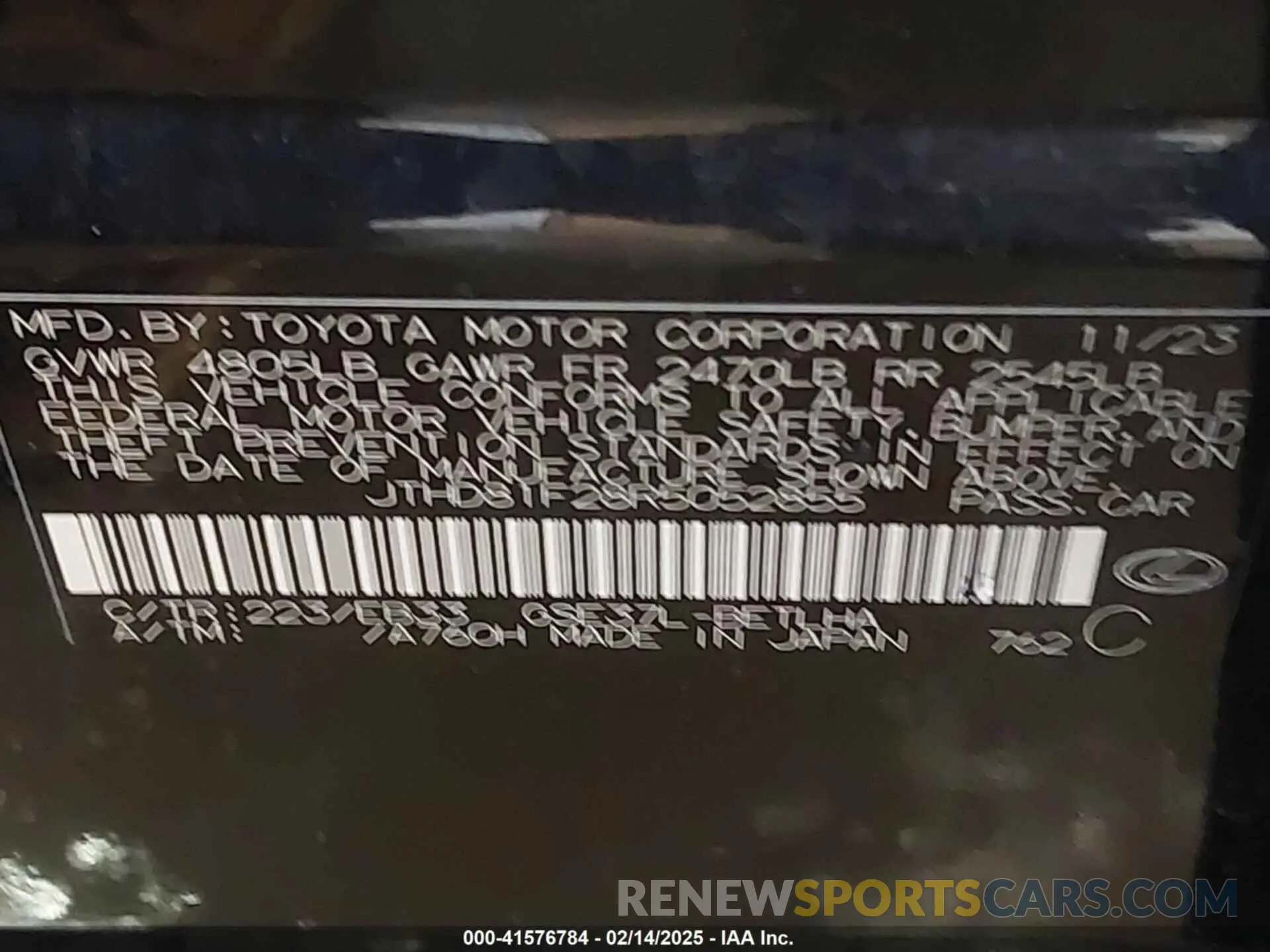 9 Photograph of a damaged car JTHD81F28R5052855 LEXUS IS 300 2024
