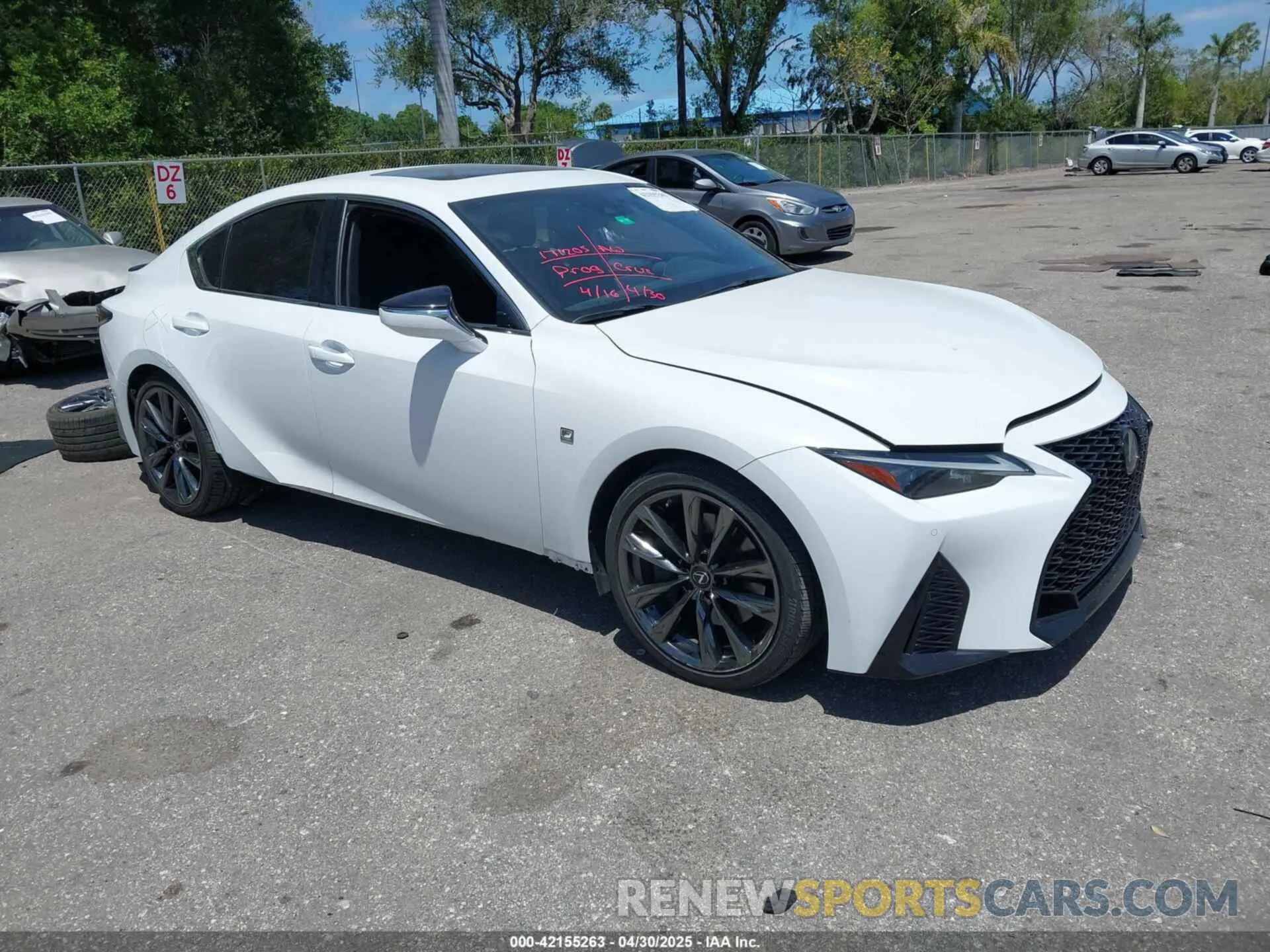 1 Photograph of a damaged car JTHGZ1B20M5043799 LEXUS IS 350 2021