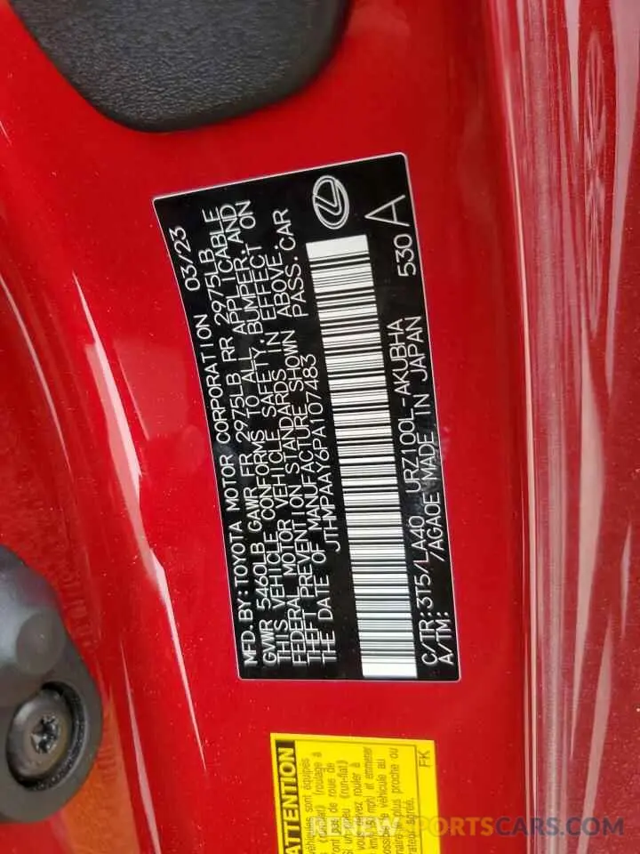13 Photograph of a damaged car JTHMPAAY6PA107483 LEXUS LC500 2023