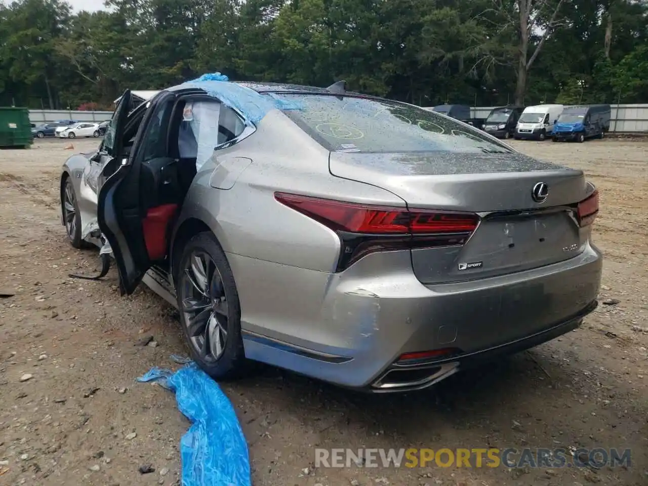 3 Photograph of a damaged car JTHF51FF6M5014005 LEXUS LS500 2021