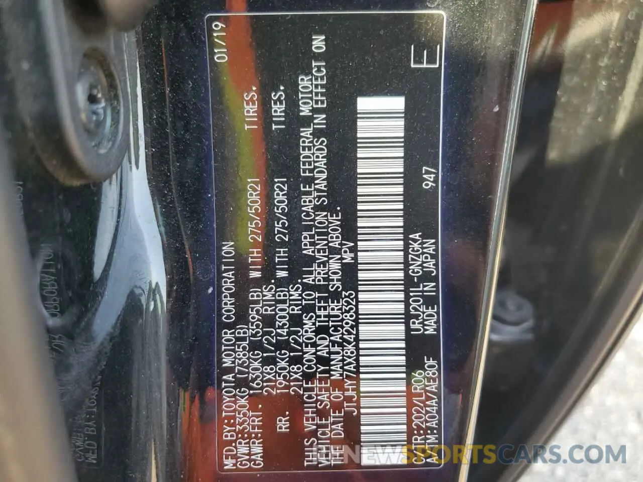 13 Photograph of a damaged car JTJHY7AX8K4298323 LEXUS LX570 2019