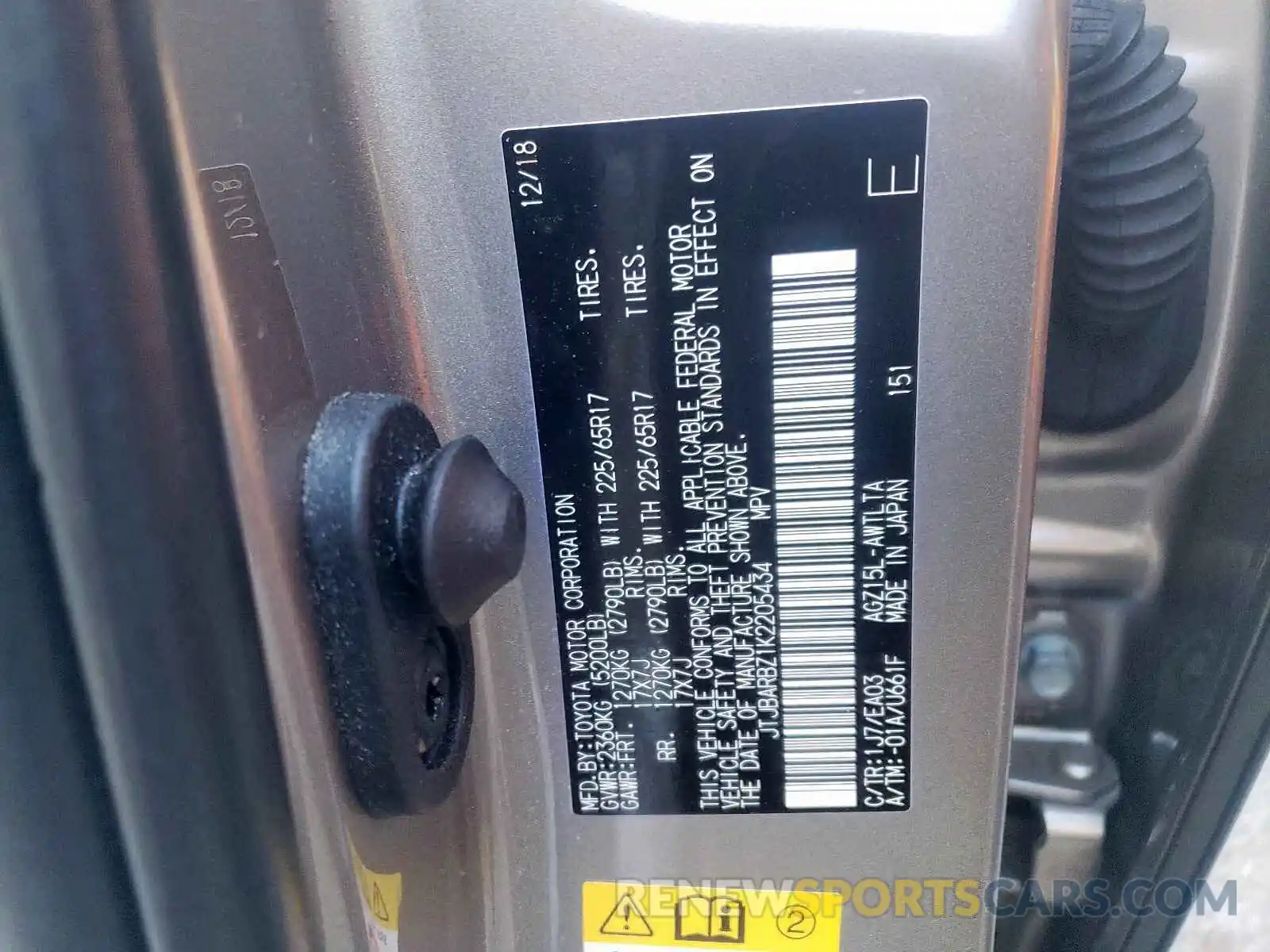 10 Photograph of a damaged car JTJBARBZ1K2205434 LEXUS NX 2019