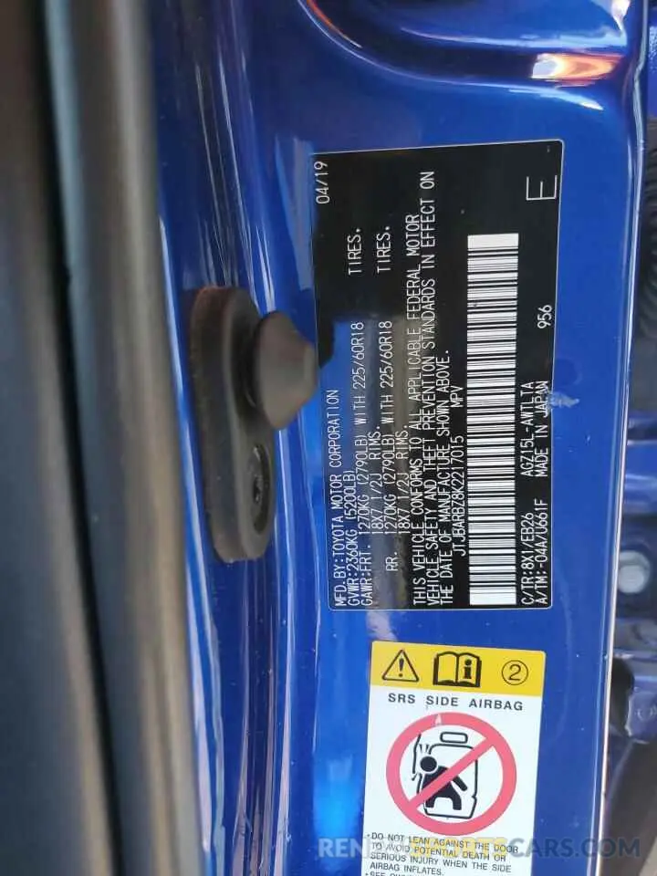 13 Photograph of a damaged car JTJBARBZ8K2217015 LEXUS NX 2019