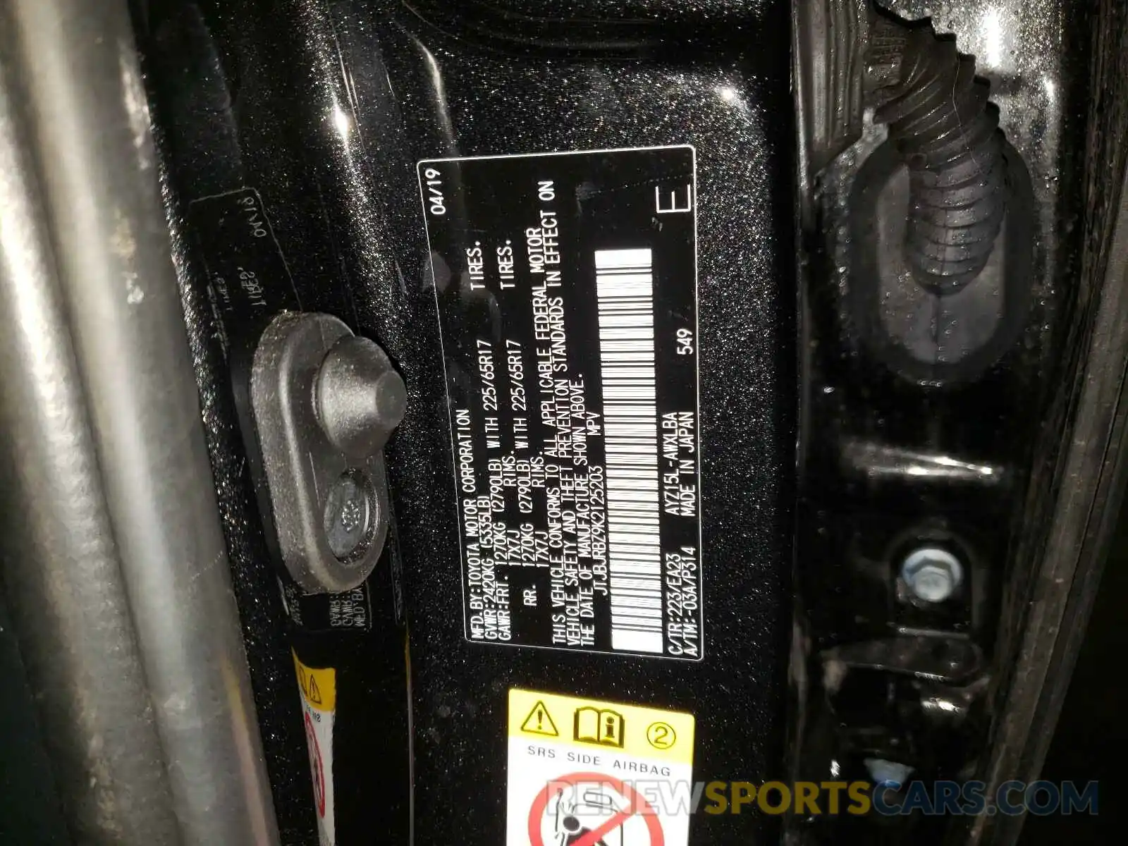 10 Photograph of a damaged car JTJBJRBZ9K2125203 LEXUS NX 2019