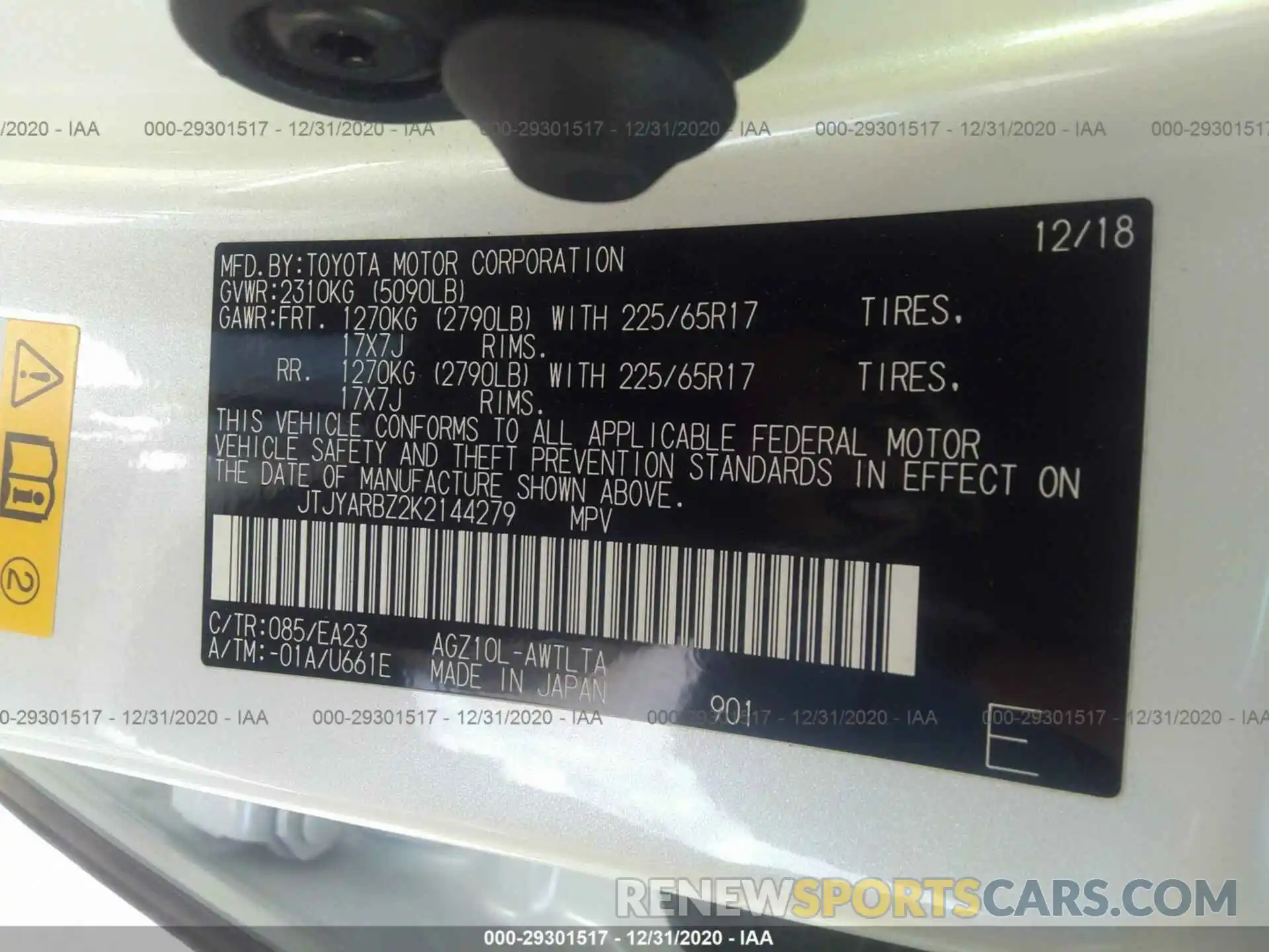 9 Photograph of a damaged car JTJYARBZ2K2144279 LEXUS NX 2019