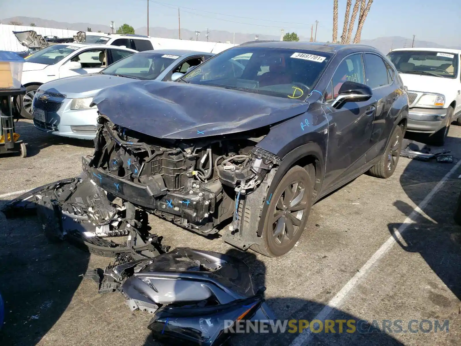 2 Photograph of a damaged car JTJYARBZ7K2143645 LEXUS NX 2019