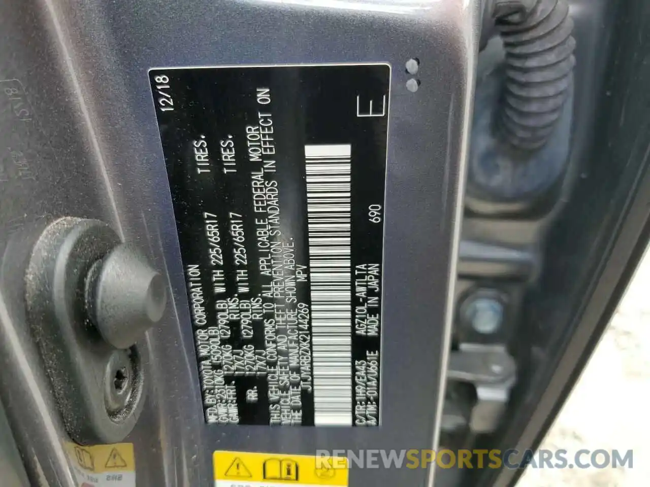 12 Photograph of a damaged car JTJYARBZXK2144269 LEXUS NX 2019