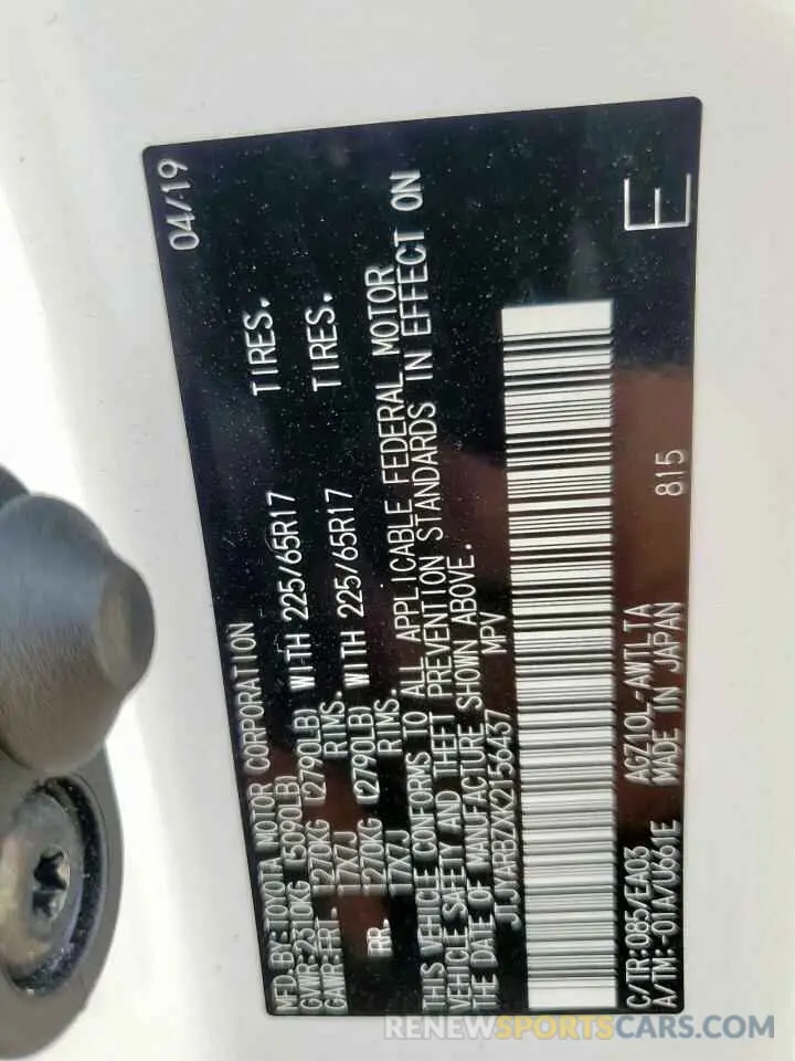 13 Photograph of a damaged car JTJYARBZXK2156437 LEXUS NX 2019