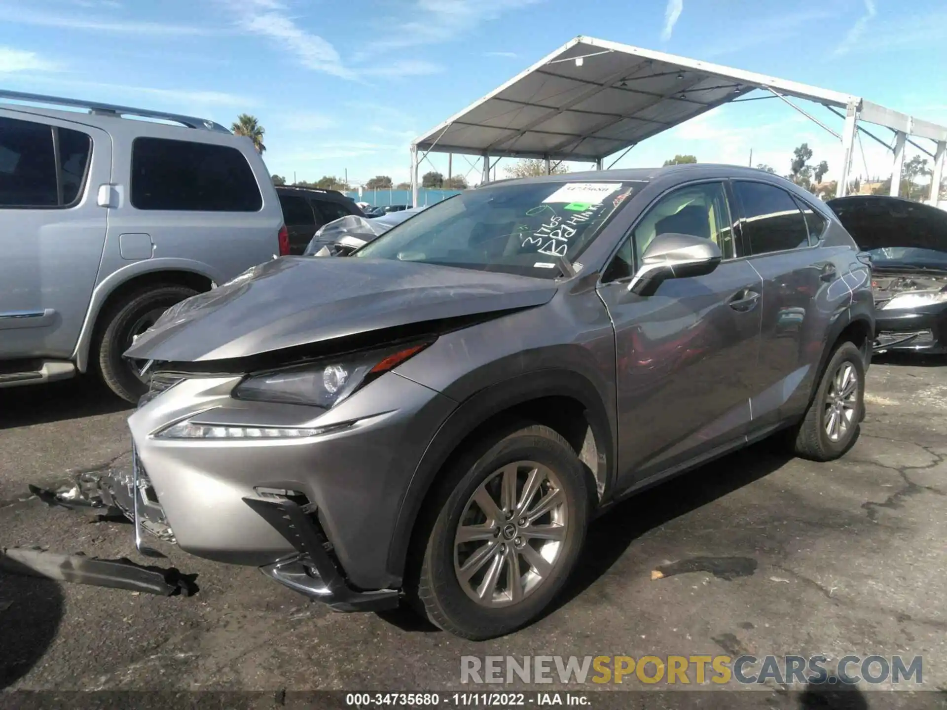 2 Photograph of a damaged car JTJAARBZ6L5020579 LEXUS NX 2020