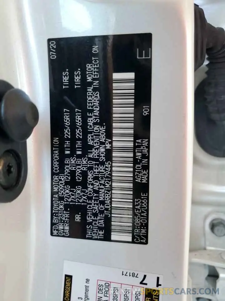 12 Photograph of a damaged car JTJDARBZ1M2179445 LEXUS NX 2021