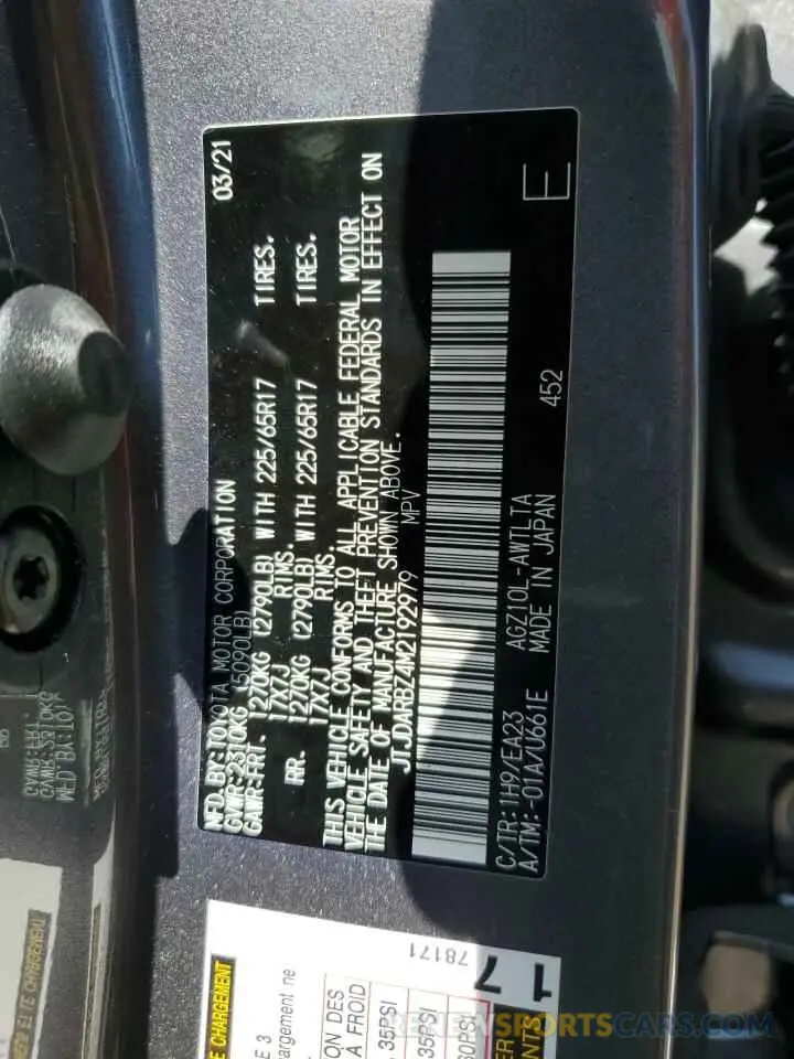 14 Photograph of a damaged car JTJDARBZ4M2192979 LEXUS NX 2021