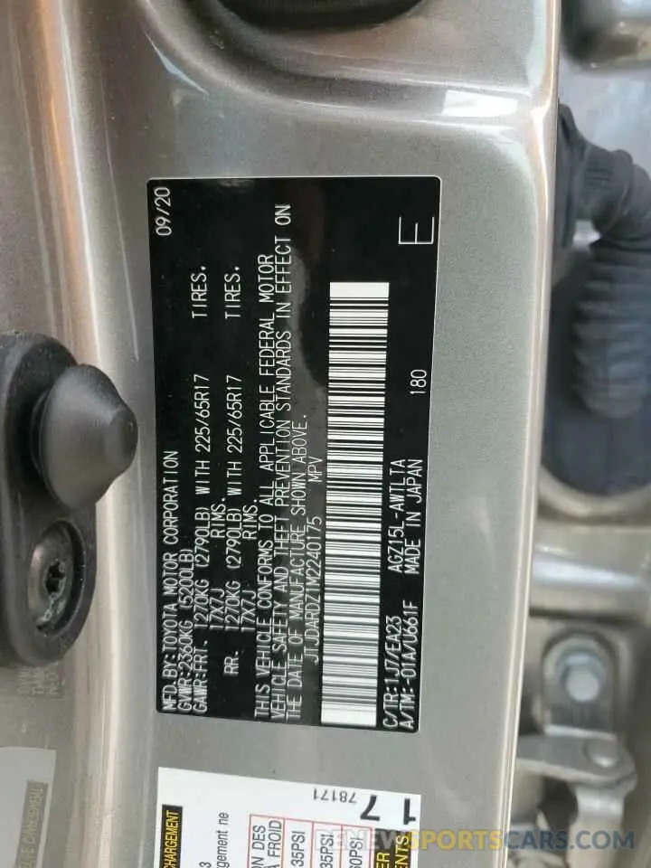 13 Photograph of a damaged car JTJDARDZ1M2240175 LEXUS NX 2021