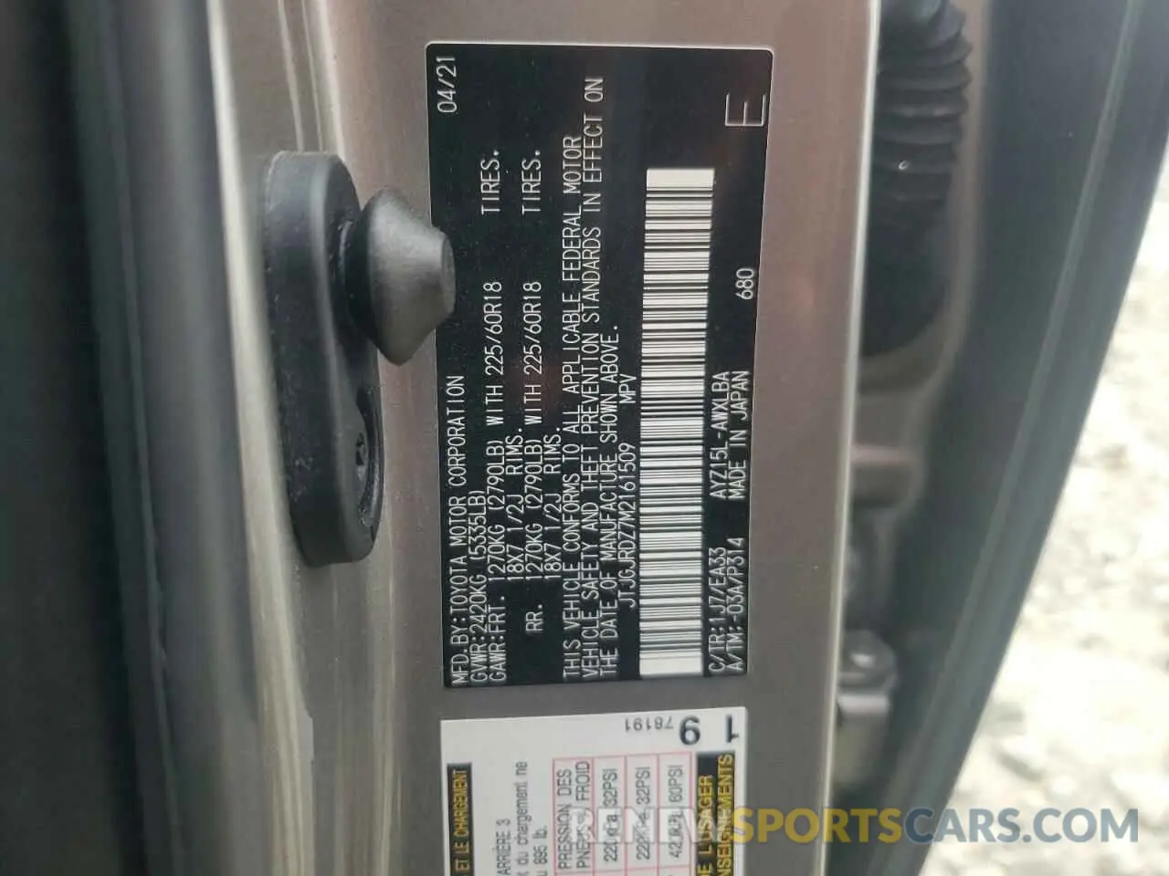 13 Photograph of a damaged car JTJGJRDZ7M2161509 LEXUS NX 2021