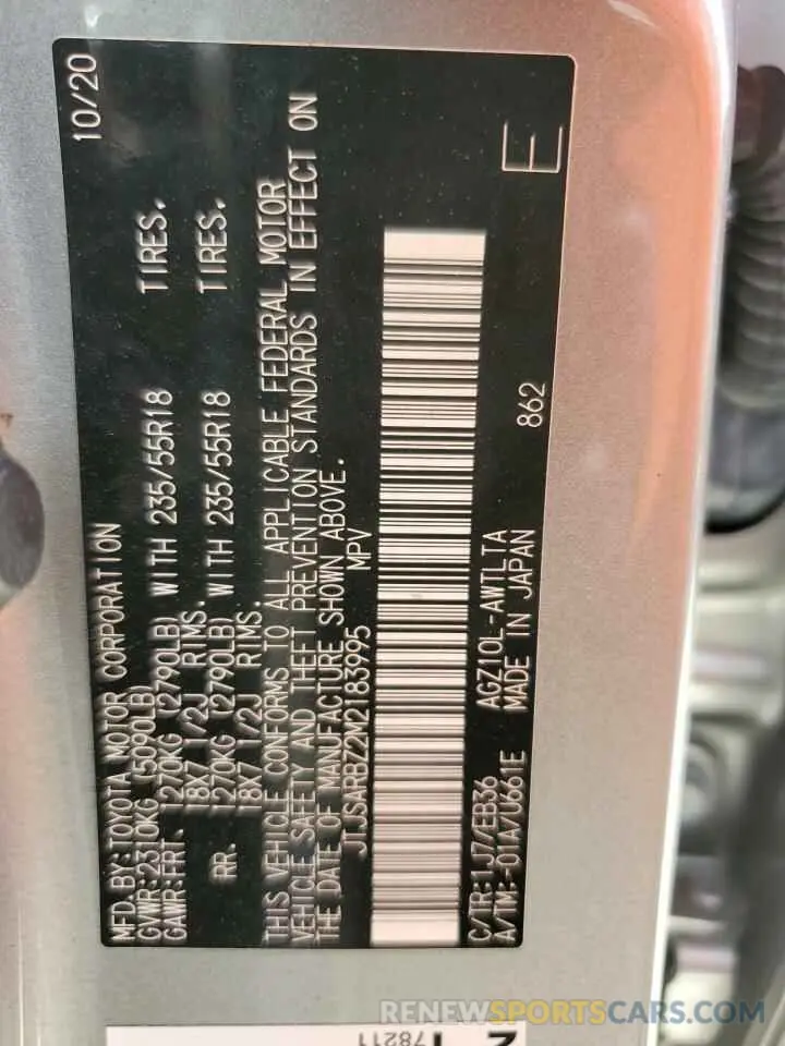 13 Photograph of a damaged car JTJSARBZ2M2183995 LEXUS NX 2021