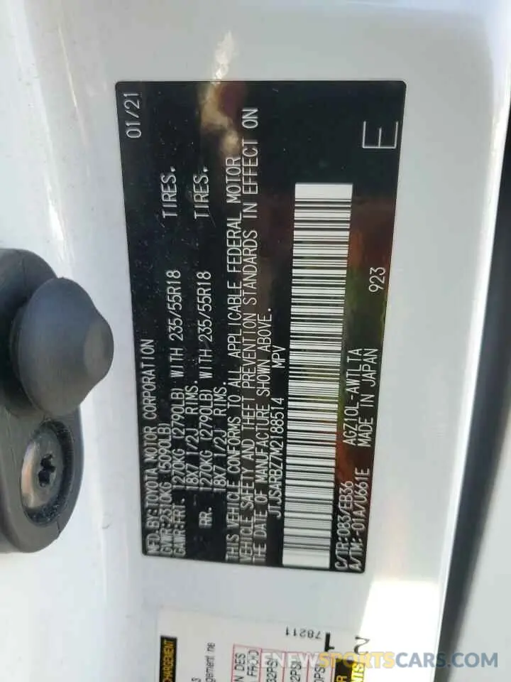 14 Photograph of a damaged car JTJSARBZ7M2188514 LEXUS NX 2021