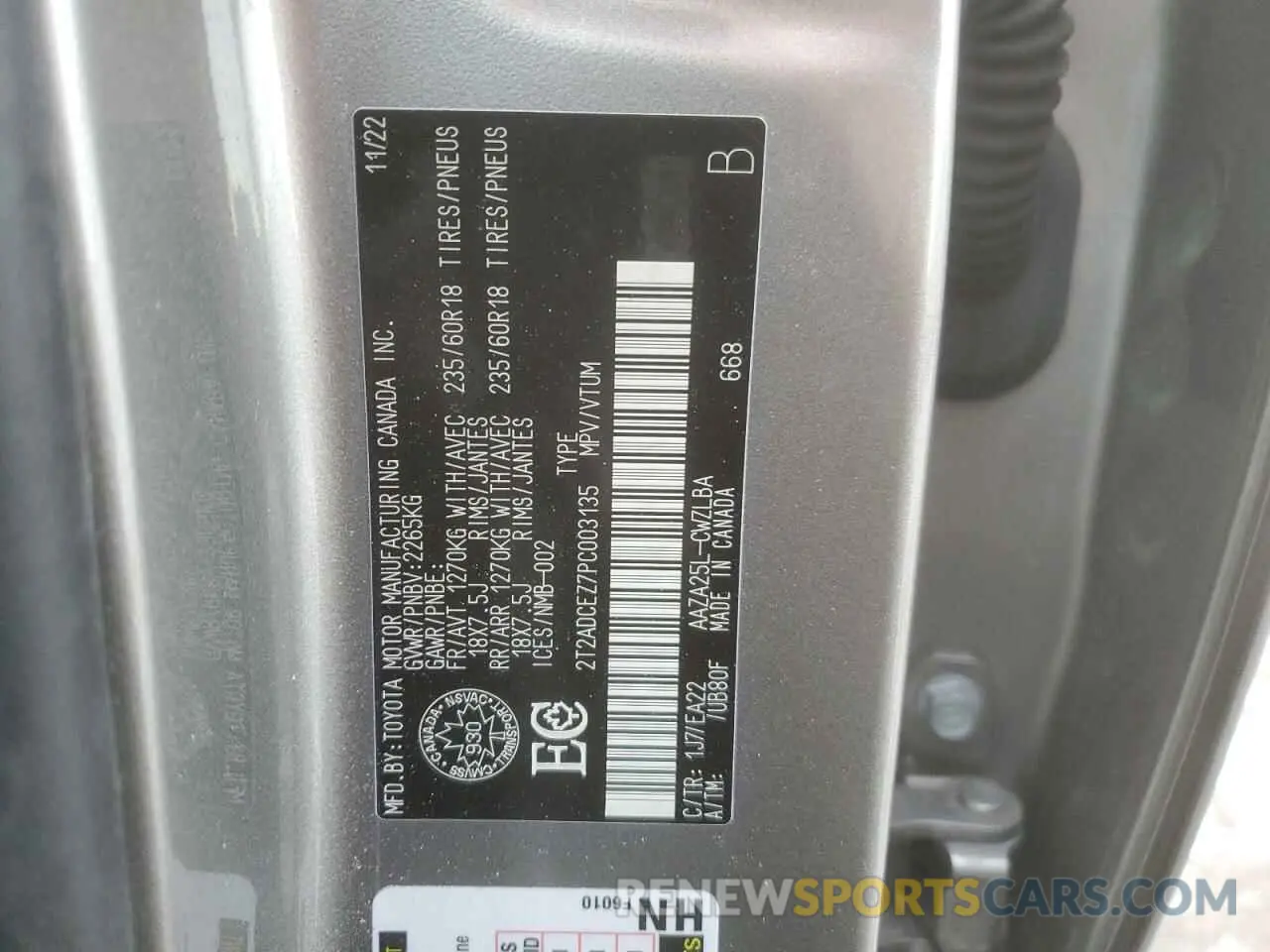 14 Photograph of a damaged car 2T2ADCEZ7PC003135 LEXUS NX 250 2023