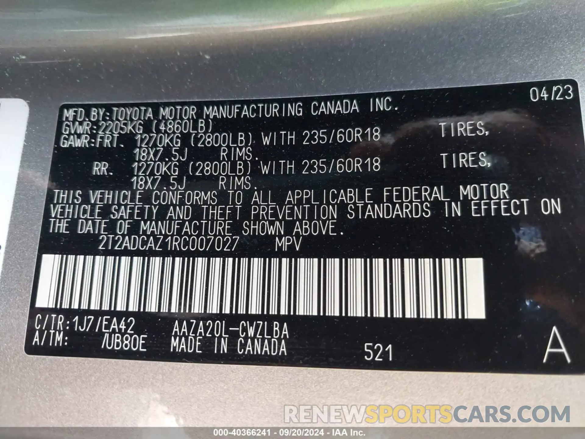 9 Photograph of a damaged car 2T2ADCAZ1RC007027 LEXUS NX 250 2024