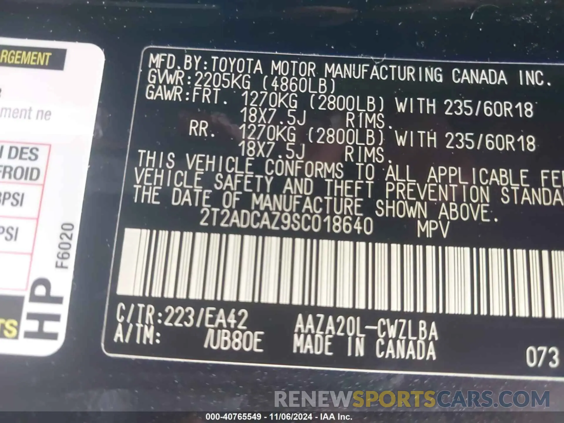 9 Photograph of a damaged car 2T2ADCAZ9SC018640 LEXUS NX 250 2025