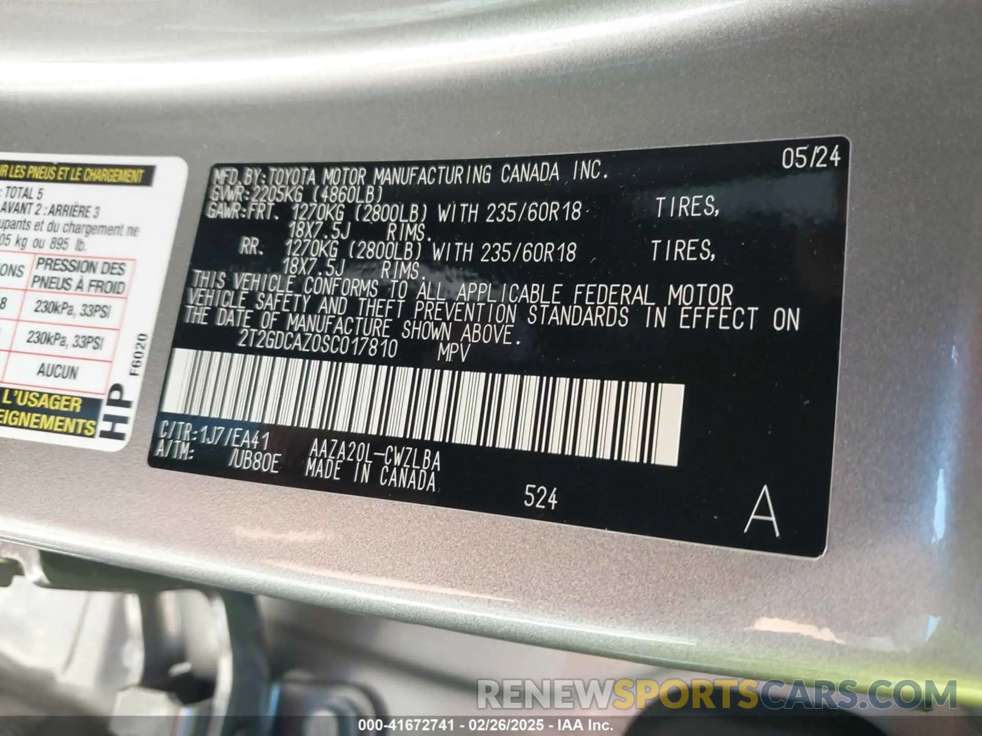 9 Photograph of a damaged car 2T2GDCAZ0SC017810 LEXUS NX 250 2025