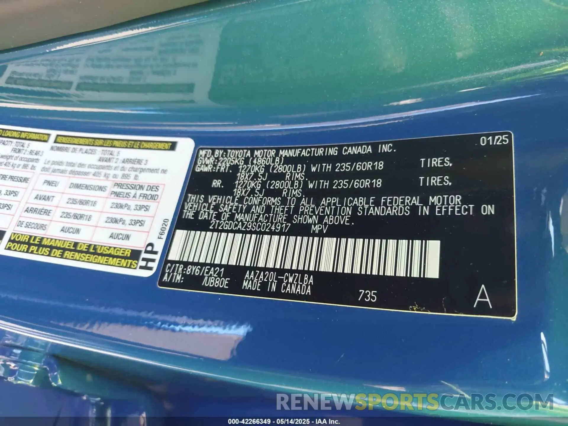 9 Photograph of a damaged car 2T2GDCAZ9SC024917 LEXUS NX 250 2025