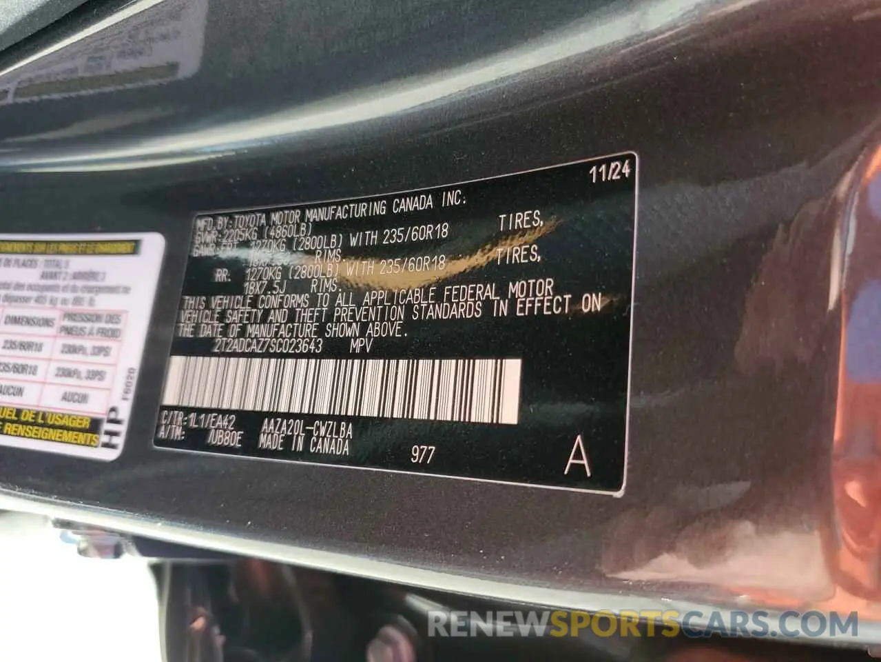 14 Photograph of a damaged car 2T2ADCAZ7SC023643 LEXUS NX 250 BAS 2025