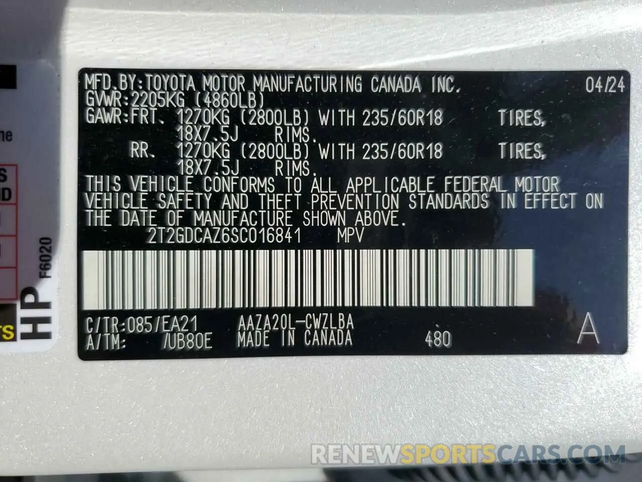 13 Photograph of a damaged car 2T2GDCAZ6SC016841 LEXUS NX 250 PRE 2025