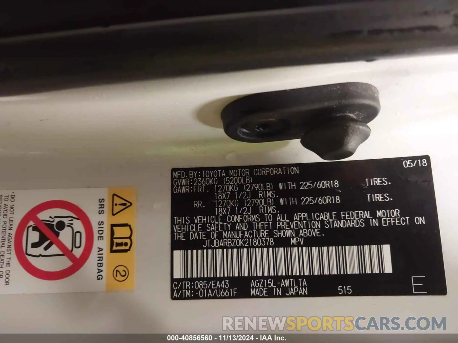 9 Photograph of a damaged car JTJBARBZ0K2180378 LEXUS NX 300 2019