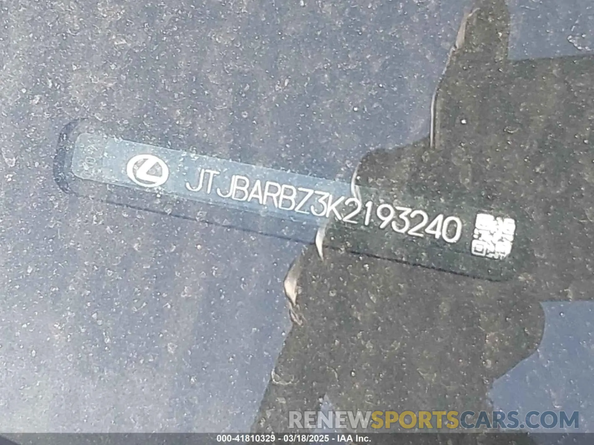 17 Photograph of a damaged car JTJBARBZ3K2193240 LEXUS NX 300 2019