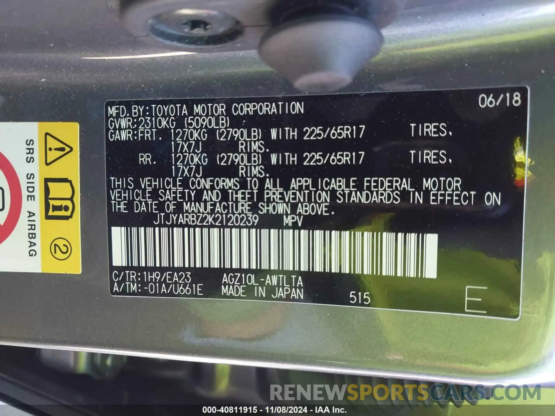 9 Photograph of a damaged car JTJYARBZ2K2120239 LEXUS NX 300 2019